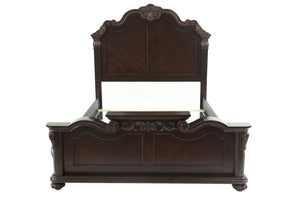 QUEEN BED/VANEER/DARK WALNUT