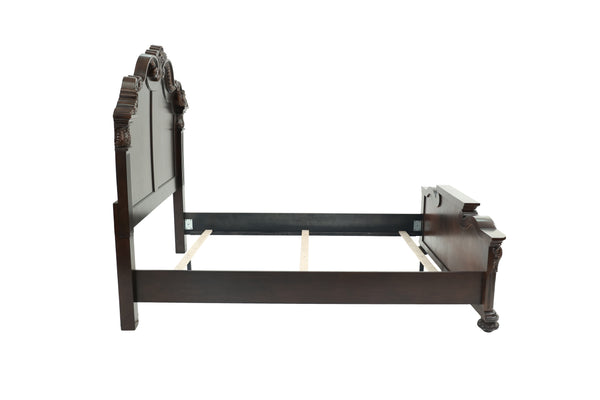 QUEEN BED/VANEER/DARK WALNUT