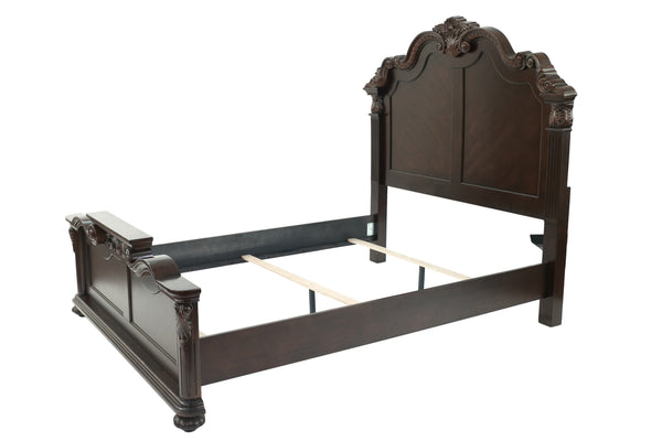QUEEN BED/VANEER/DARK WALNUT