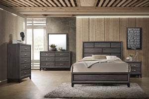 E. KING BED/PU FOIL GREY