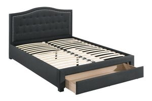 QUEEN BED W/DRAWER-CHARCOAL