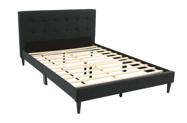 EASTERN KING BED/CHARCOAL FABRIC