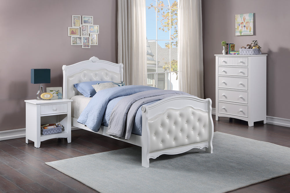 FULL BED -WHITE/WHITE PU