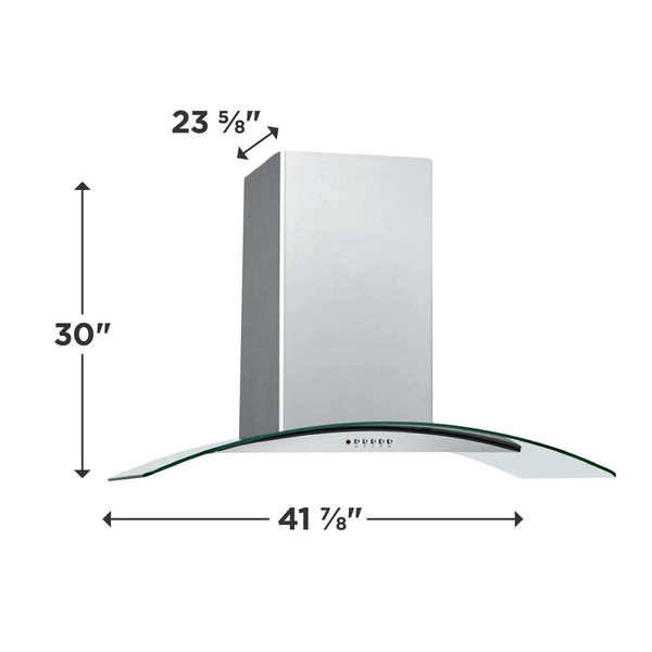 42" Glass Canopy Island Hood