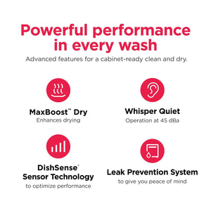 24" Stainless Steel Tub Dishwasher with CleanBoost™ and Adaptive Quick Wash
