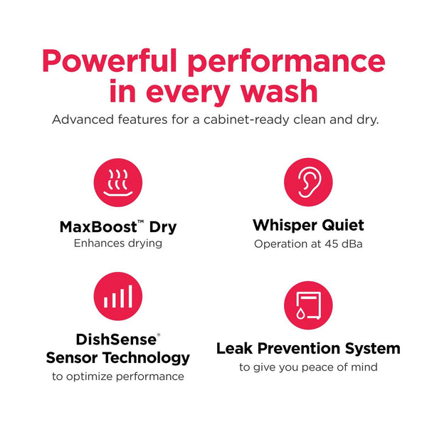 24" Stainless Steel Tub Dishwasher with CleanBoost™ and Adaptive Quick Wash