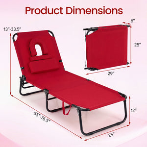 4-position adjustable backrest allows you to sit up  recline  and lay down<br>Safe locking device for firm backrest fixation<br>Powder-coated metal frame with U-shaped legs for extra sturdiness<br>Made of 500D Oxford fabric  wear-resistant and breathable<