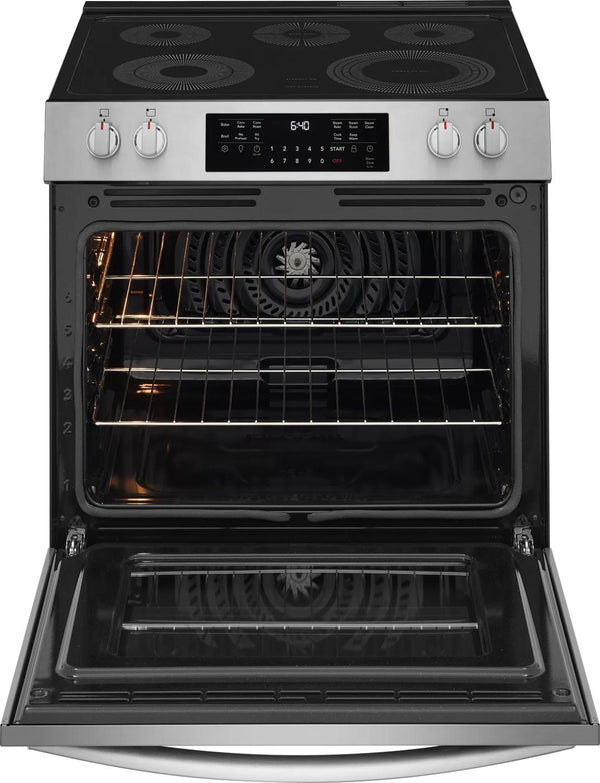 30" Front Control Electric Range with Total Convection