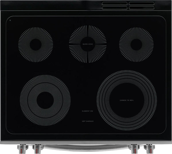 30" Front Control Electric Range with Total Convection