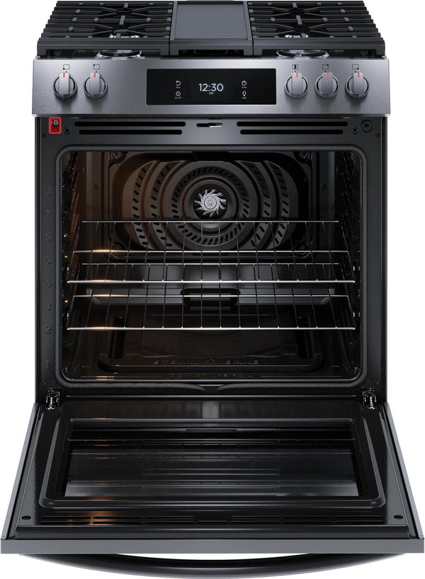 30" Front Control Gas Range with Total Convection