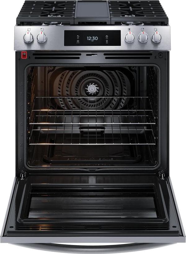 30" Front Control Gas Range with Total Convection