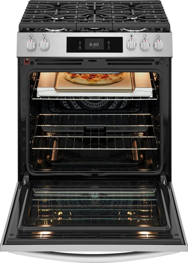 30" Front Control Gas Range with Stone-Baked Pizza