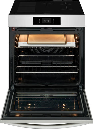 30" Front Control Induction Range with Stone-Baked Pizza