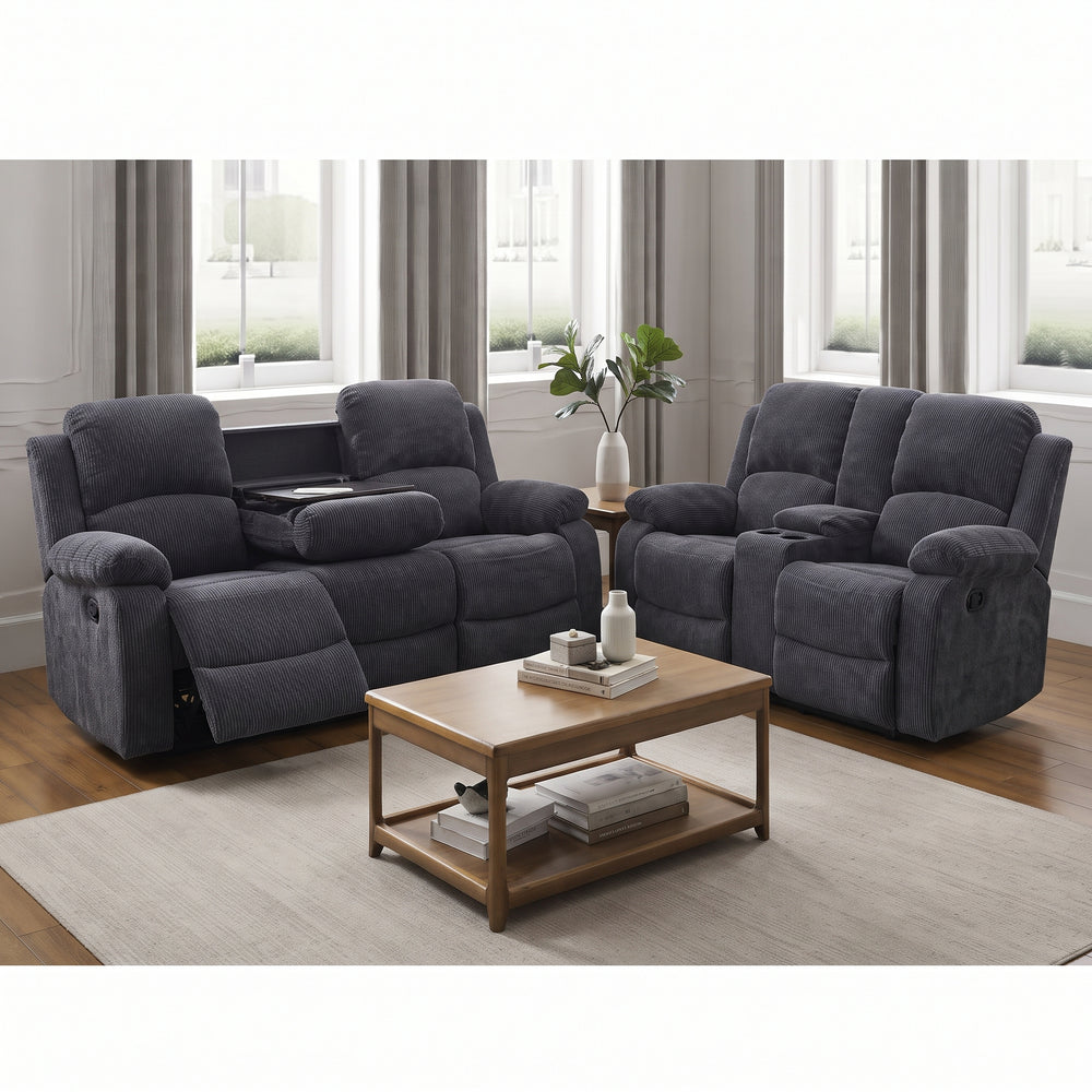 Ashon Reclining Living Room Set with Drop-Down Sofa Table