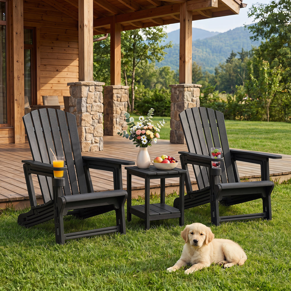 Built to last with weather-resistant HDPE material<br>Features realistic wood-like surface that is anti-fading<br>Smooth surface that is simple to clean<br>Needs minimal maintenance compared to wood chairs required maintenance<br>Fits to the body curve wi