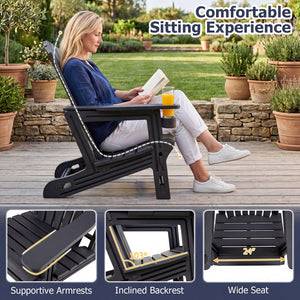 Built to last with weather-resistant HDPE material<br>Features realistic wood-like surface that is anti-fading<br>Smooth surface that is simple to clean<br>Needs minimal maintenance compared to wood chairs required maintenance<br>Fits to the body curve wi