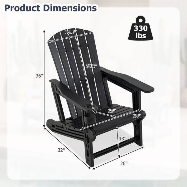 Premium HDPE material provides excellent weather resistance for long-term use<br>Realistic wood grain texture for a natural outdoor appearance<br>The reliable structure supports up to 330 lbs weight capacity<br>103Â° inclined backrest for enhanced support