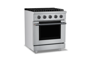 30 inch Pro-Style Duel Fuel Range w/Black Stainless Steel Knobs and Handle