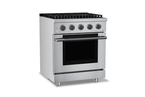 30 inch Pro-Style Duel Fuel Range w/Black Stainless Steel Knobs and Handle