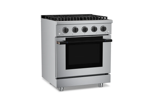 30 inch Pro-Style Duel Fuel Range w/Matte Black Knobs and Handle