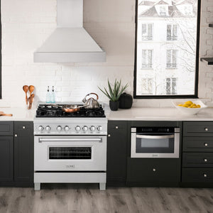 ZLINE 36" 4.6 cu. ft. Dual Fuel Range with Gas Stove and Electric Oven in in Fingerprint Resistant Stainless Steel (RAS-SN-36)