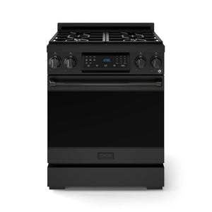 30 Inch Professional Gas Range with Precision Knob Control in Black