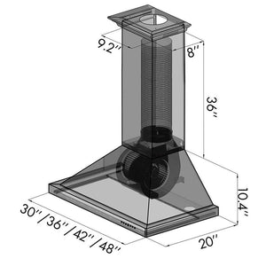 ZLINE 30" Designer Series Hand-Hammered Convertible Vent Wall Mount Range Hood (8KBH-30)