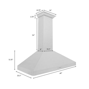 ZLINE 48" Ducted Wall Mount Range Hood in Fingerprint Resistant Stainless Steel (8KF2S-48)