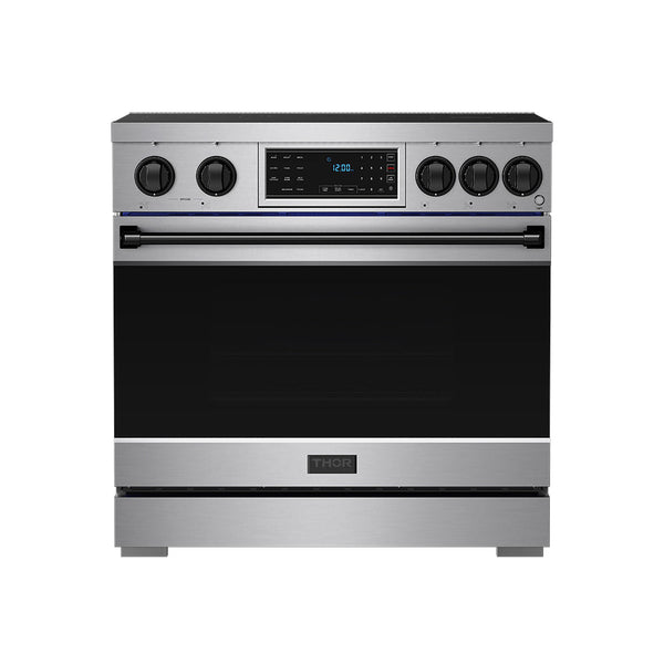 36 Inch Professional Induction Range with Tilt Panel Touch Control in Stainless Steel and Black | Gordon Ramsay Series