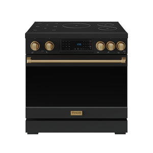 36 Inch Professional Induction Range with Tilt Panel Touch Control in Black and Bronze | Gordon Ramsay Series