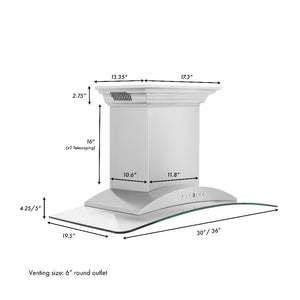30" ZLINE CrownSound™Ducted Vent Wall Mount Range Hood in Stainless Steel with Built-in Bluetooth Speakers (KNCRN-BT-30)