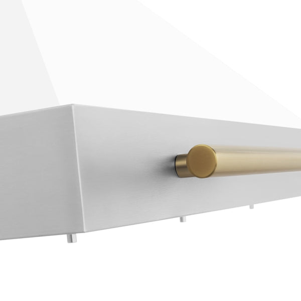 ZLINE 30" Autograph Edition Stainless Steel Range Hood with White Matte Shell and Gold Accents