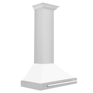 ZLINE 30" Stainless Steel Range Hood with White Matte Shell and Stainless Steel Handle