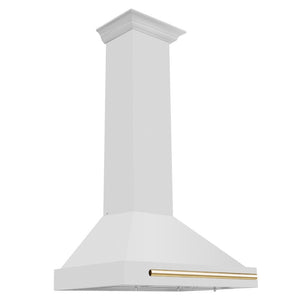 ZLINE 30" Autograph Edition Stainless Steel Range Hood with Stainless Steel Shell and Gold Accents