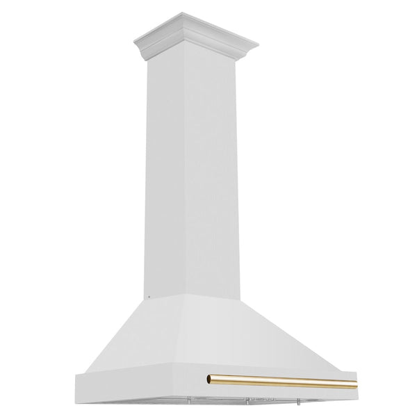 ZLINE 30" Autograph Edition Stainless Steel Range Hood with Stainless Steel Shell and Gold Accents