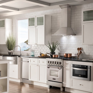 24" ZLINE CrownSound™Ducted Vent Wall Mount Range Hood in Stainless Steel with Built-in Bluetooth Speakers (KBCRN-BT-24)