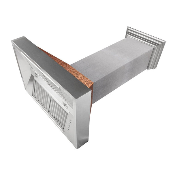 30" Ducted Fingerprint Resistant Stainless Steel Range Hood with Hand-Hammered Copper Shell (8654HH-30)