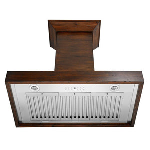 ZLINE 30" Convertible Vent Wooden Wall Mount Range Hood in Walnut