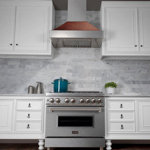 30" Ducted Fingerprint Resistant Stainless Steel Range Hood with Hand-Hammered Copper Shell (8654HH-30)