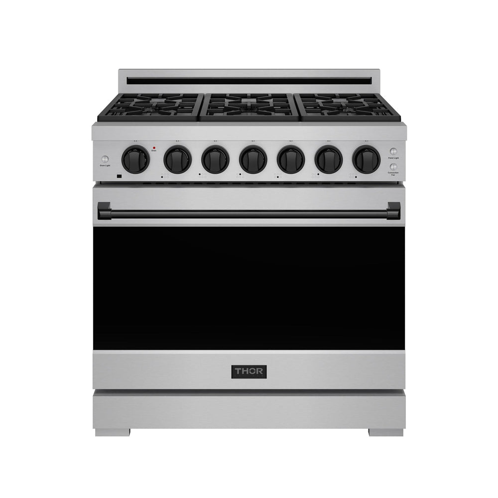 36 Inch Professional Gas Range with Precision Knob in Stainless Steel and Black | Gordon Ramsay Series