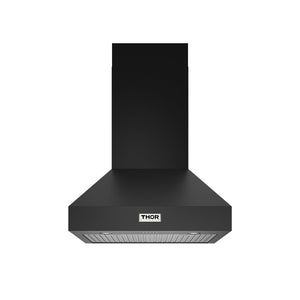30" Professional Wall Mount Pyramid Range Hood in Black