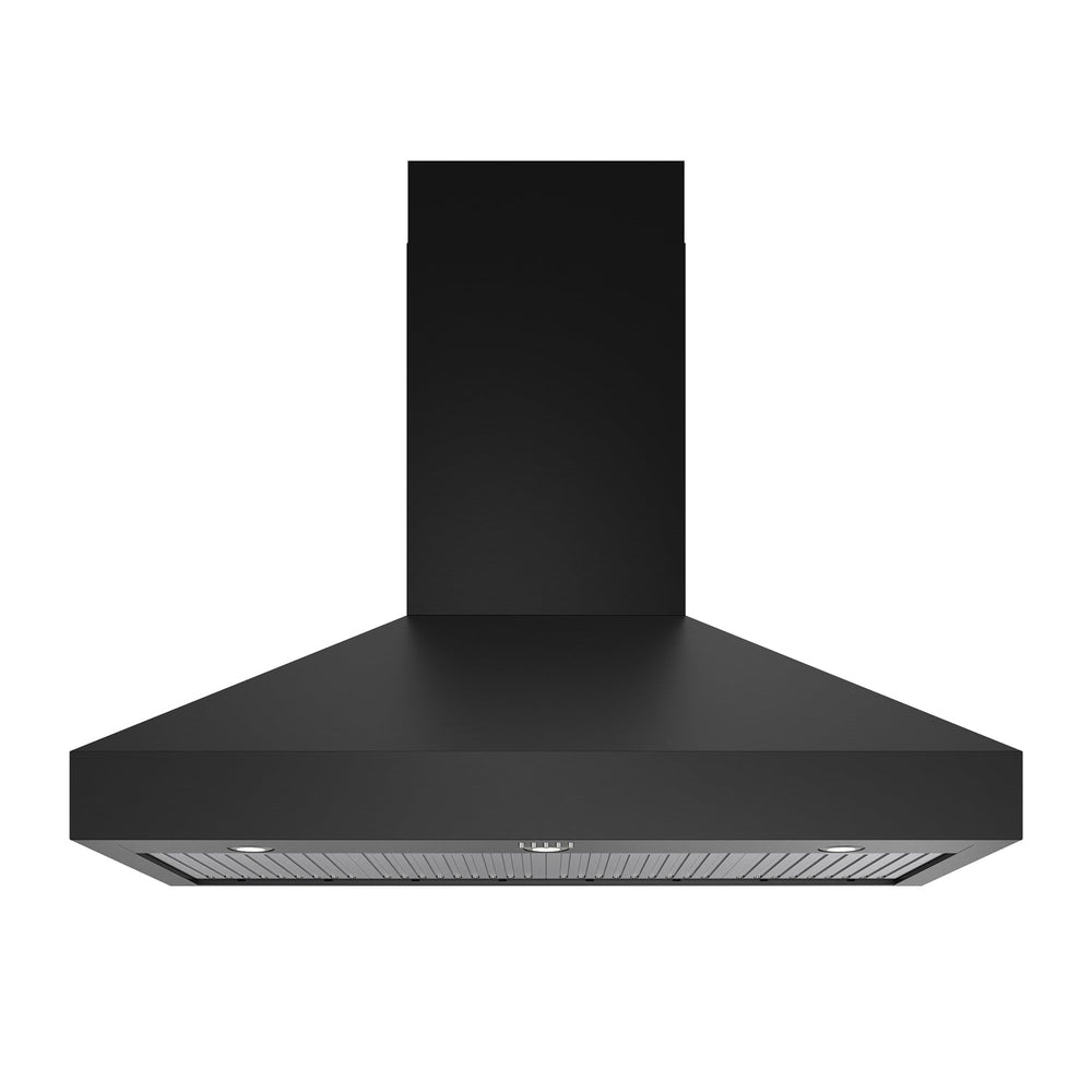 48" Professional Wall Mount Pyramid Range Hood in Black
