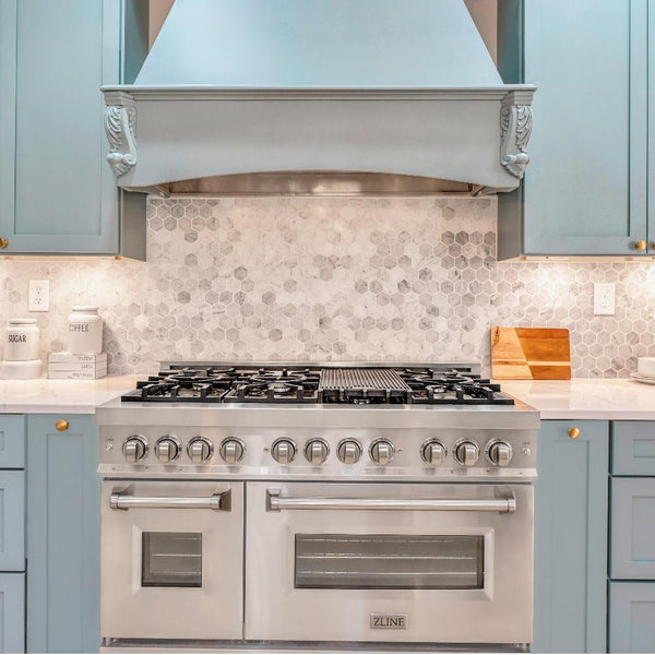 ZLINE 48" 6.0 cu. ft. Dual Fuel Range with Gas Stove and Electric Oven in Stainless Steel (RA48)