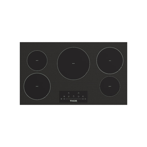 36 Inch 5-Element Induction Cooktop in Black with Touch Controls
