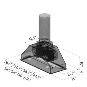 ZLINE 28" Ducted Wall Mount Range Hood Insert in Outdoor Approved Stainless Steel (695-304-28)