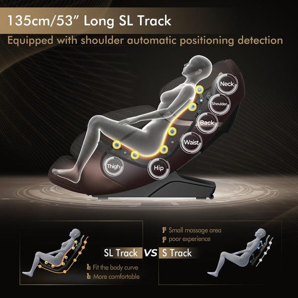 Full Body Massage Chair with SL Track and Yoga Stretching w/Zero Gravity