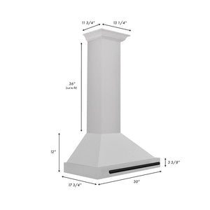 ZLINE 48" Autograph Edition Fingerprint Resistant Stainless Steel Range Hood with Matte Black Handle