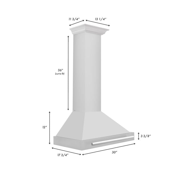 ZLINE  48" Stainless Steel Range Hood with Stainless Steel Handle