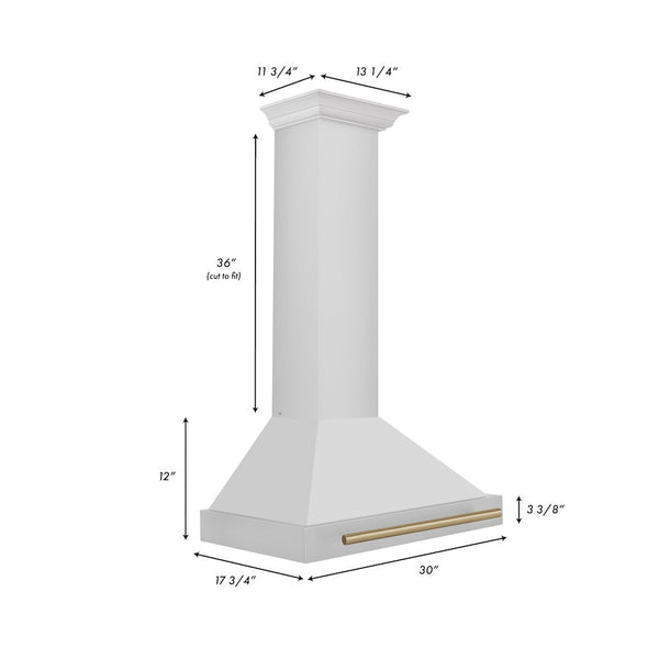 ZLINE 48" Autograph Edition Stainless Steel Range Hood with Stainless Steel Shell and Champagne Bronze Accents
