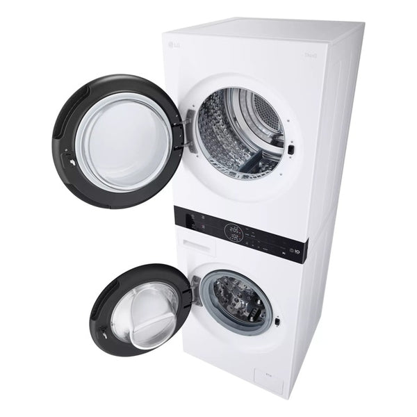 Compact Single Unit LG WashTower with Center Control 2.4 cu.ft. Front Load Washer and 4.2 cu.ft. Electric Ventless HeatPump Dryer